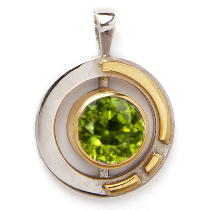 Elodie pendant necklace peridot silver gold silver chain