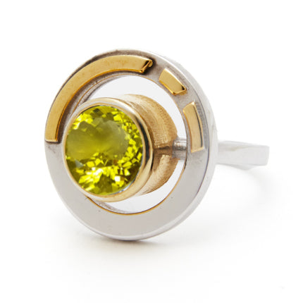 Elodie statement lemon quartz adjustable dress ring