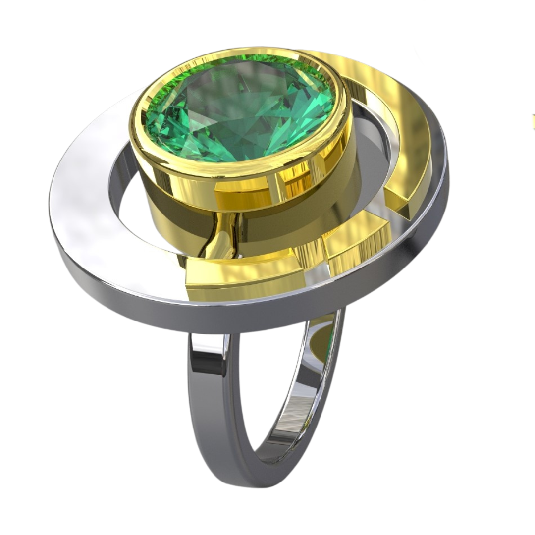 Elodie statement green cz adjustable dress ring