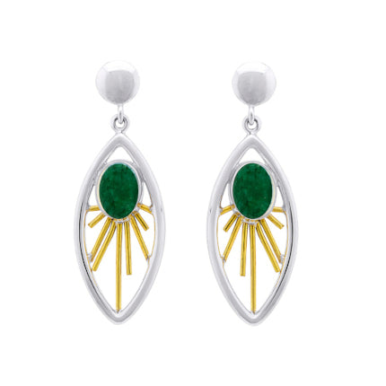 Goddess Earrings in rough emerald-Gallardo & Blaine Designs