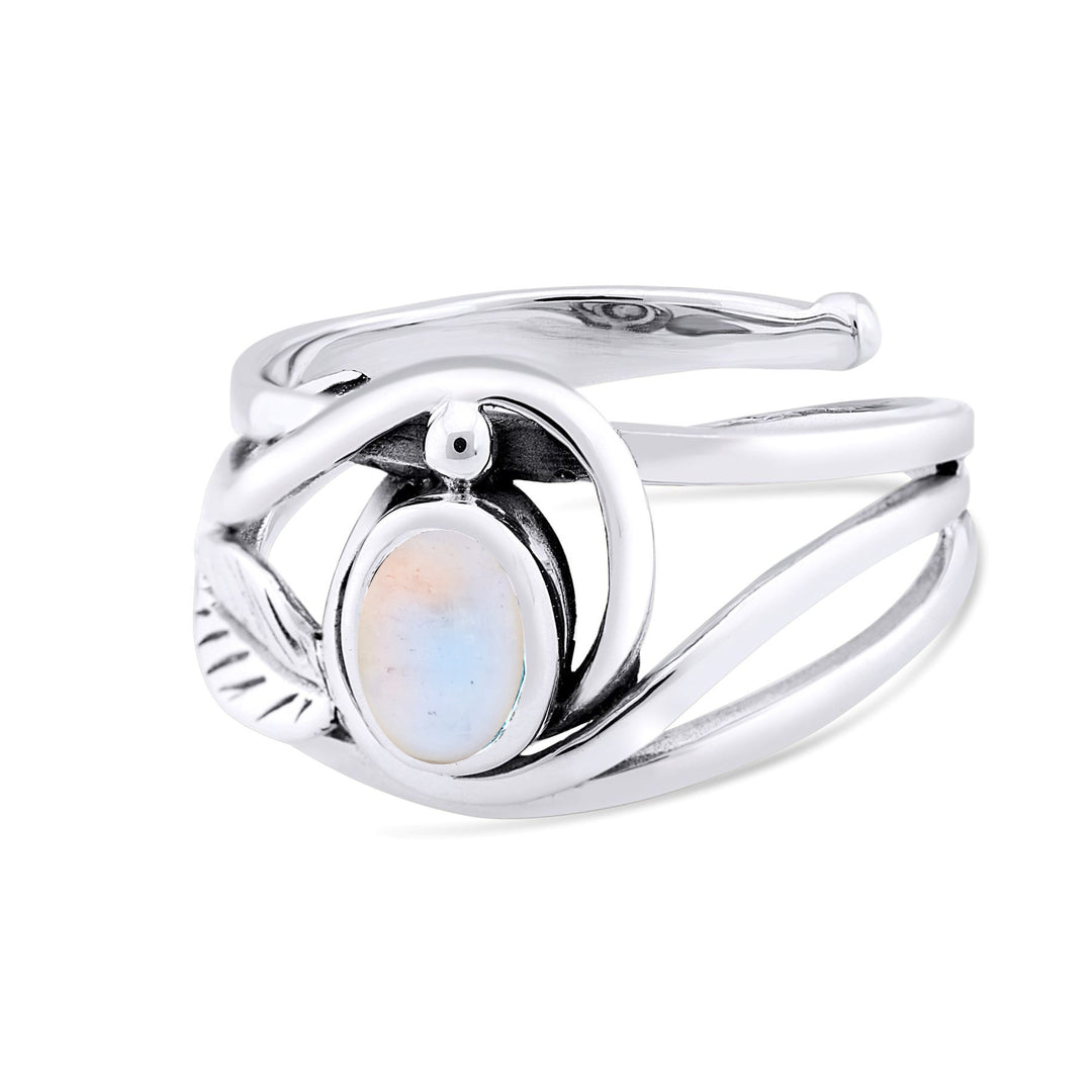 Elegant moonstone ring in silver-Gallardo & Blaine Designs