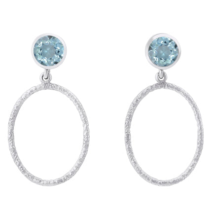 Lunar Earrings in blue topaz-Gallardo & Blaine Designs