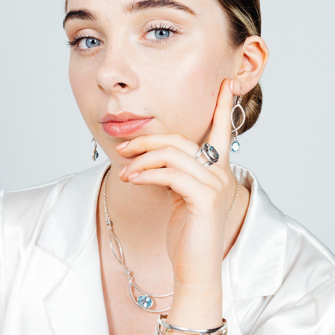 Elegant drop silver earrings - Gallardo & Blaine Designs