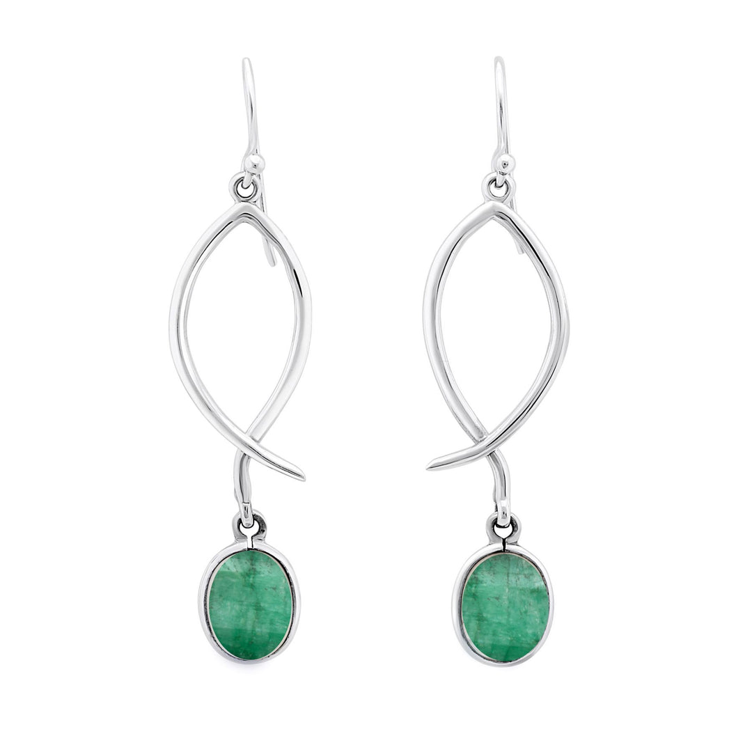 Lupin Earrings in rough emerald-Gallardo & Blaine Designs