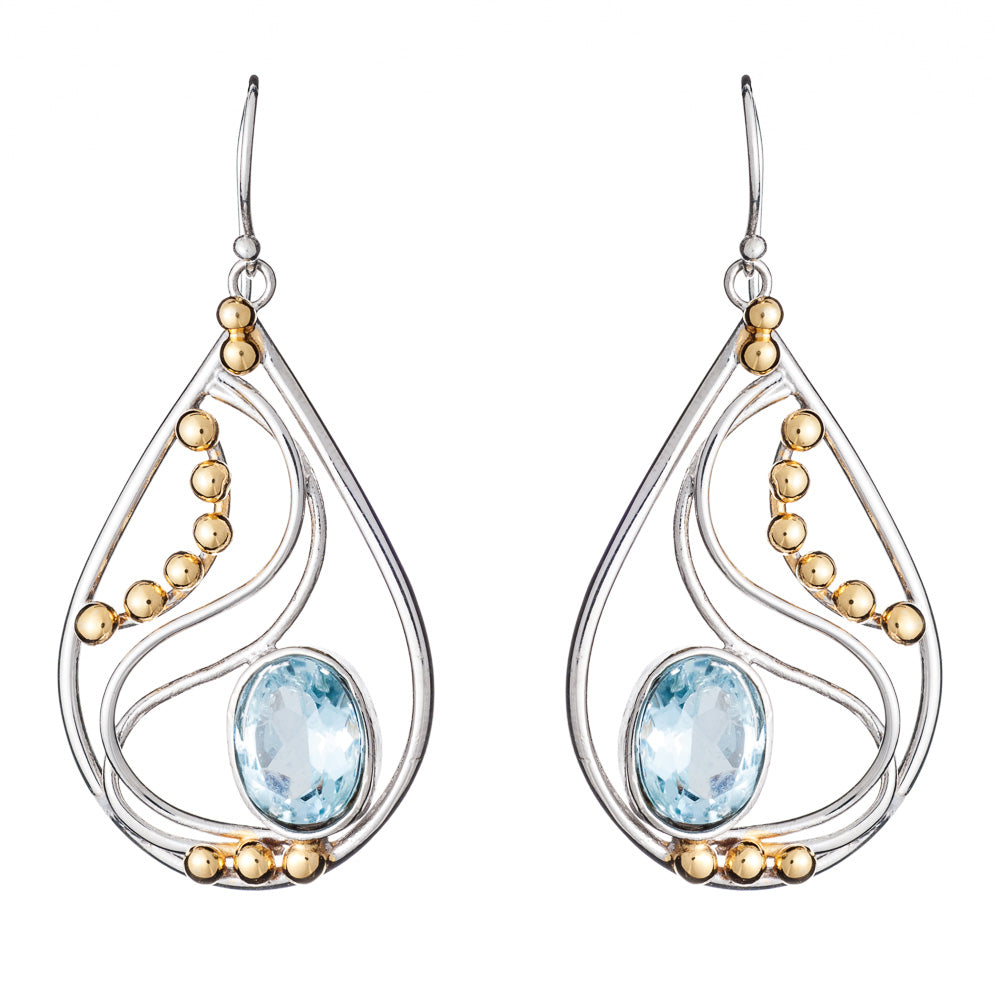 Phoenix Earrings in blue topaz-Gallardo & Blaine Earrings
