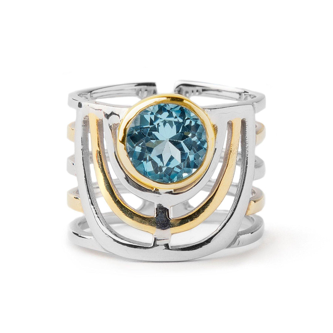 Solar Ring in Blue Topaz - The Collective Dublin
