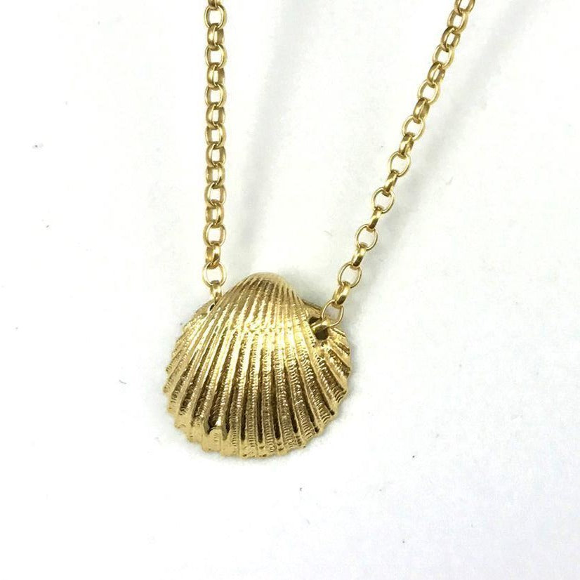 Gold Plated Small Cockle shell Pendant - The Collective Dublin