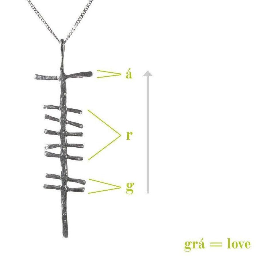 Large Rustic Love Pendant Ogham - The Collective Dublin