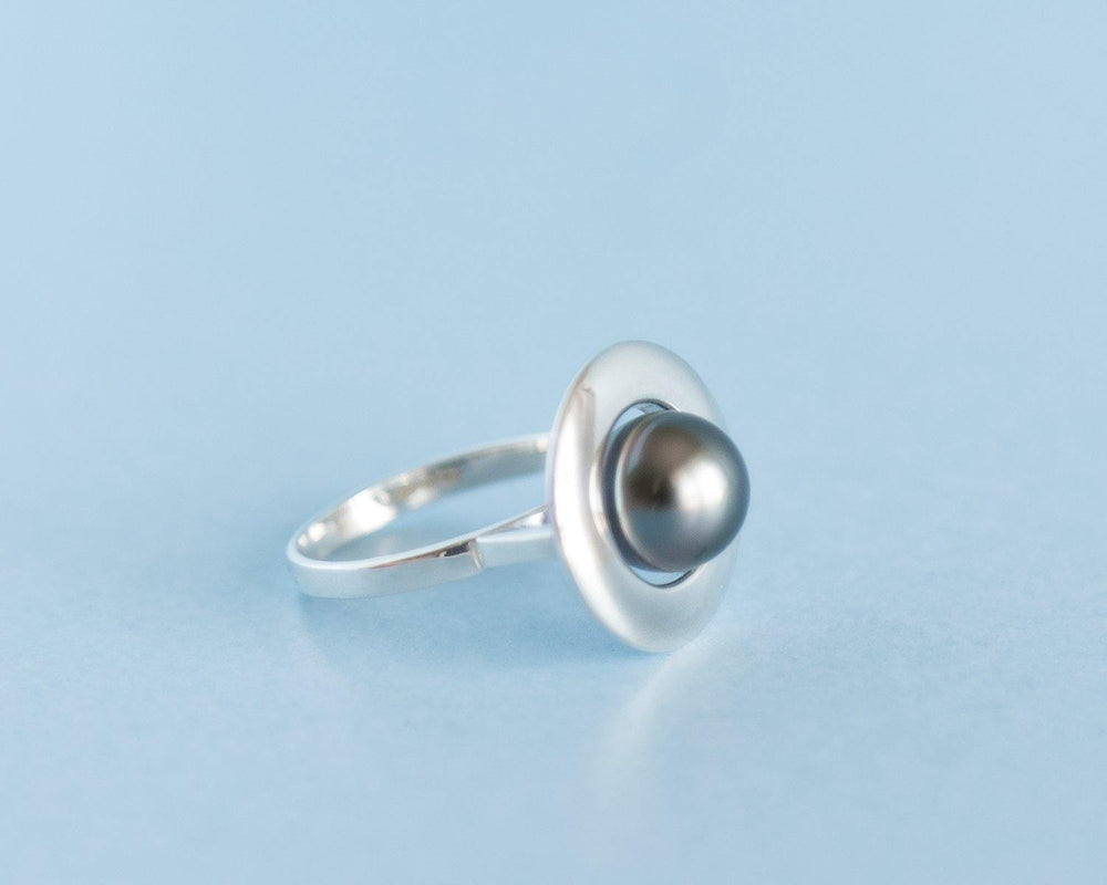 "Home Planet" Silver Ring with Pearl - The Collective Dublin