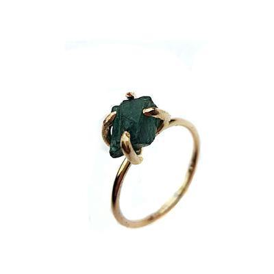 Raw Green Apatite Gold Filled Ring - The Collective Dublin